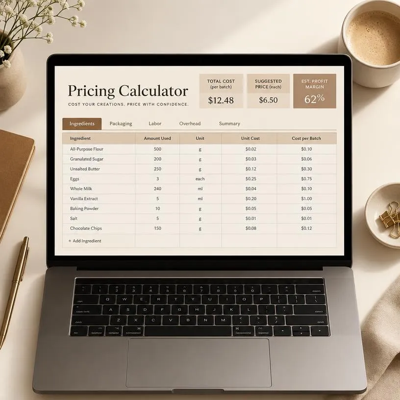 Mockup do bônus 2 — Calculadora de Precificação